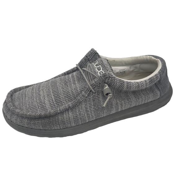 Hey Dude Wally B Stretch Loafers Men's Size 13 Grey Melange Slip On Shoes - Picture 2 of 8